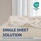 Cathay Home Twin Fitted Sheet Only, 14" Deep Pocket Soft, Coconut Milk