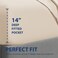Cathay Home Twin Fitted Sheet Only, 16" Deep Pocket, Cream