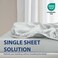 Cathay Home Twin XL Fitted Sheet Only, 16" Deep Pocket, Light Gray