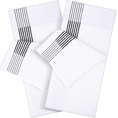 Mixweer 2 Pcs Large Golf Caddy Towel 22X42, White with Black Stripe