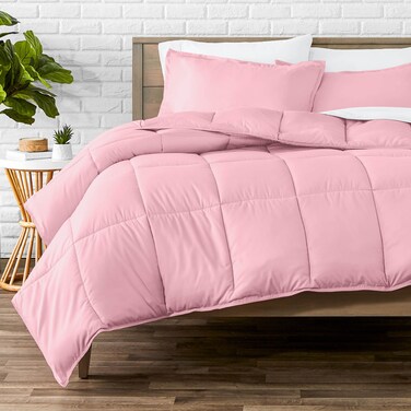 Bare Home Comforter Set - 1800 Ultra Soft (King, Light Pink)