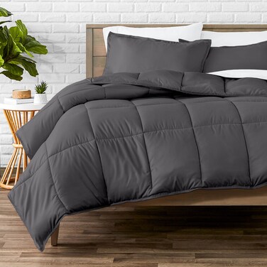 Bare Home Full Comforter Set - 1800 Ultra Soft (Full, Forged Iron Grey)
