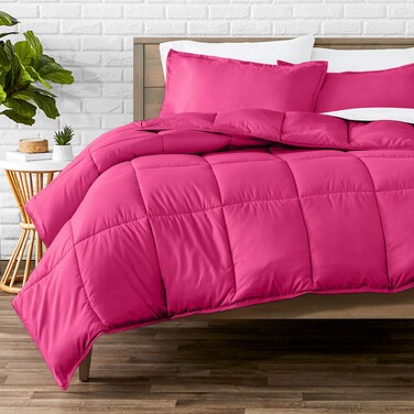 Bare Home Queen Comforter Set - 1800 Ultra Soft (Queen, Pink)