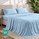 Bare Home Sheet Set - 1800 Ultra-Soft (Split Head Flex King, Light Blue)