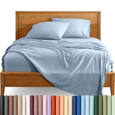 Bare Home Queen Sheet Set - 1800 Ultra-Soft (Queen, Dusty Blue)