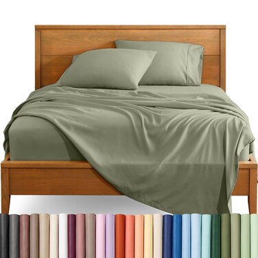 Bare Home Queen Sheet Set - 1800 Ultra-Soft (Queen, Sage)