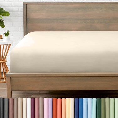Bare Home Cal King Fitted Sheet - 1800 Ultra-Soft (Cal King, Sand)