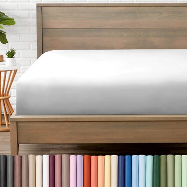 Bare Home Twin Fitted Sheet - 1800 Ultra-Soft (Twin, Cloud Grey)