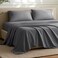 Bare Home Flat Top Sheet 1800 Ultra-Soft (Full, Grey)