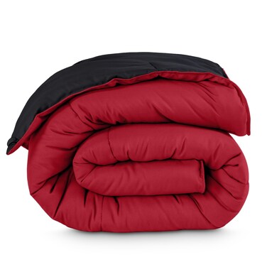 Bare Home Reversible Comforter (Twin/Twin XL, Black/Red)