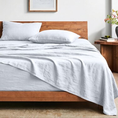 Bare Home Washed Sheet Set 1800 Ultra-Soft (King, White)