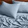 Bare Home Washed Sheet Set 1800 Ultra-Soft (Twin, Dusty Blue)