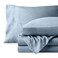 Bare Home Washed Sheet Set 1800 Ultra-Soft (Twin, Dusty Blue)