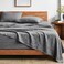 Bare Home Washed Sheet Set 1800 Ultra-Soft (Twin, Grey)