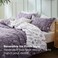 Bedsure Floral Comforter Set Cute Bedding Queen Reversible Grayish Purple