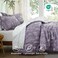 Bedsure Floral Comforter Set Cute Bedding Queen Reversible Grayish Purple