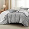 Bedsure Floral Comforter Set Cute Bedding Set King Reversible Grey