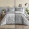 Bedsure Floral Comforter Set Cute Bedding Set King Reversible Grey