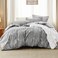 Bedsure Floral Comforter Set Cute Bedding Set King Reversible Grey