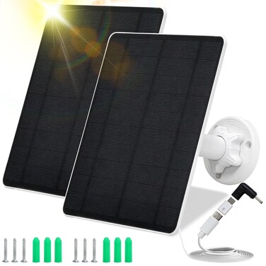 Muzuzzi Solar Panel for Security Camera,5W USB Solar Panel for Cameras DC 5V