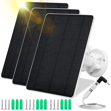 Muzuzzi Solar Panel for Security Camera,5W USB Solar Panel for Cameras DC 5V