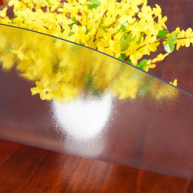 Necaux Frosted Round Pvc Table Cover Protector 47 Inch 2MM Thick