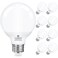 Hansang 8 Pack E26 LED Vanity Bathroom Light Bulbs 5000K Daylight 60W Equivalent