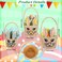 SiliFine 3 Pack Woven Straw Bunny Baskets with Handle, 3 Sizes, Rabbit