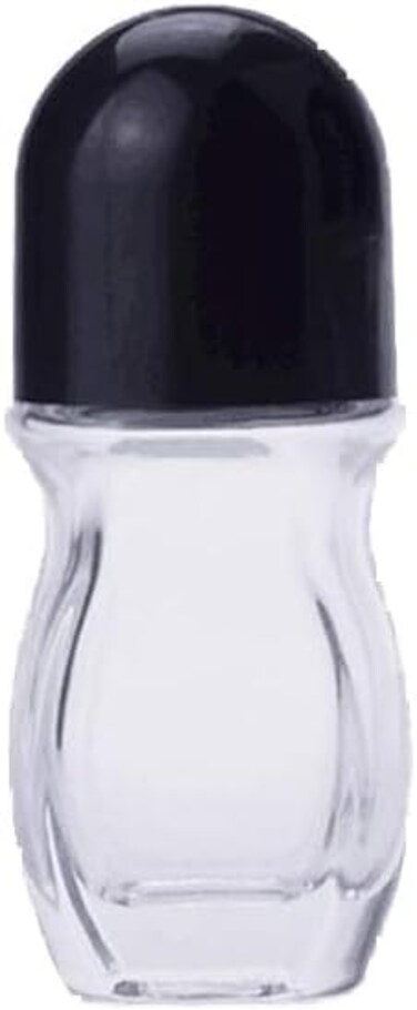 Rosojodg Black Lid Clear Glass Roll on Containers 30ML Empty Glass Roller Bottles with Plastic Roller Ball, Portable Leak Proof Massage Roller Ball Bottles Cap for Deodorant Essential Oils Perfume