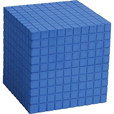 Didax Base Ten Plastic Thousand Block Durable 1000 Cube for Place Value, Counting, and Math Manipulatives Hands-on Learning Tool for Classroom or Home Use