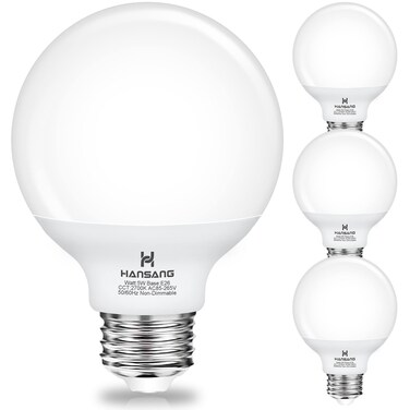 Hansang E26 Vanity Bathroom Light Bulbs 2700K Warm White 60W Equivalent