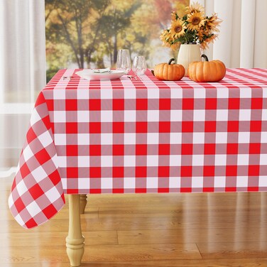 Misaya Rectangular Waterproof Vinyl Table Cloth, Flannel Backed Tablecloth