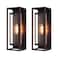 Mirrea 18" Modern Outdoor Porch Wall Light, Oil Rubbed Bronze, 2 Pack