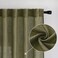 Miulee Light Olive Green Linen Curtains 52X84 Inch Long 2 Panel for Bedroom