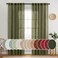 Miulee Light Olive Green Linen Curtains 52X84 Inch Long 2 Panel for Bedroom