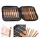 Walfront 20PCS Bamboo Crochet Hooks Needles Knit Weave Craft Yarn Diy Sewing Tools Knitting Bamboo Crochet Hook Set with Case Diy Tools