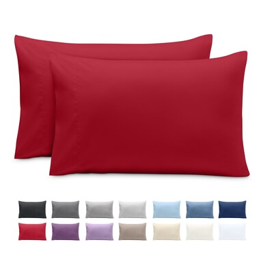 Bare Home Pillowcases Envelope (Queen Set of 2, Red)