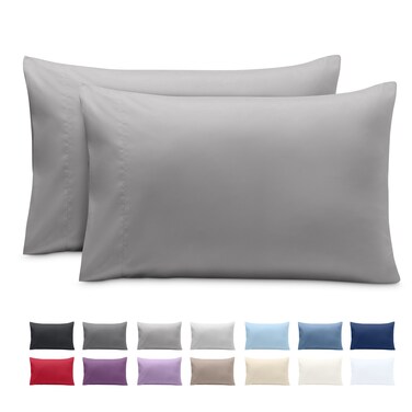 Bare Home Pillowcases Envelope (Standard Set of 2, Light Grey)