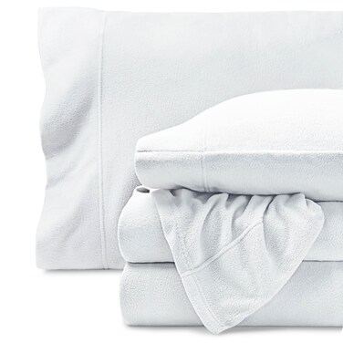 Bare Home Super Soft Fleece Sheet Set (Full, White)