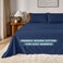 Bare Home Full XL Flannel Sheet Set 100% Cotton (Full XL, Dark Blue)