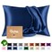 Bare Home 100% Mulberry Silk Pillowcase Envelope (Standard, Dark Blue)