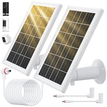 Aiobuvr 2 Pack Solar Panel for Ring Camera, Upgrade 5W Ring Camera Solar Panel