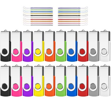 AreTop 128MB USB Flash Drive 20 Pack, Aretop Premium USB 2.0 Swivel Memory Stick