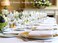 Pomp Silver 52" X 52" Premium Polyester Tablecloth Wrinkle + Stain Resistant Easy Care Fabric Fits 6FT Rectangle Table