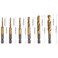 Focmkeas 6 Pcs Combination Drill and Taps Bit Set, Bsw, Ti-Plating
