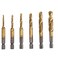 Focmkeas 6 Pcs Combination Drill and Taps Bit Set, Bsw, Ti-Plating