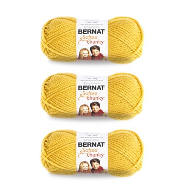 Bernat Softee Chunky Yarn for Crocheting Soft, Glowing Gold, 3-Pack