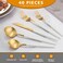 Oliviola Matte White Gold Silverware Set, 40PCS Stainless Steel Flatware Set