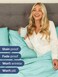 CGK Unlimited Cgk Extra Deep Split King Sheet Set - 7PC Cooling Sheets - Spa Blue