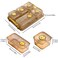 Lifenanny Divided Serving Dish with Lids & Handles, Clear Appetizer Tray Serving Platter with 5 Removable Stackable Snack Bowls for Fruit Candy Nuts Snacks Chips and Dips (Gold)